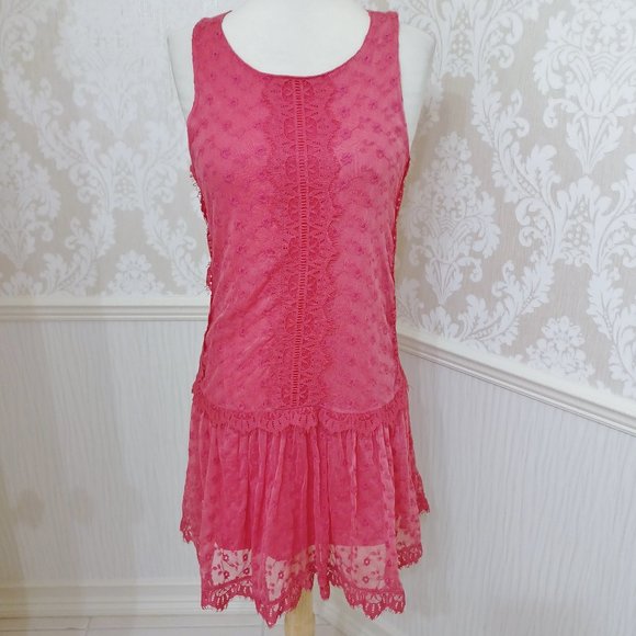 Love Fire Pink Lace Racerback Dress Juniors Size XS - Picture 1 of 4